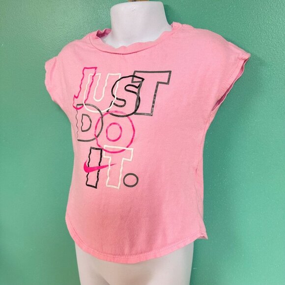 Nike Light Pink “Just Do It” Graphic Tee Toddler Girls Size 4T - Picture 4 of 7